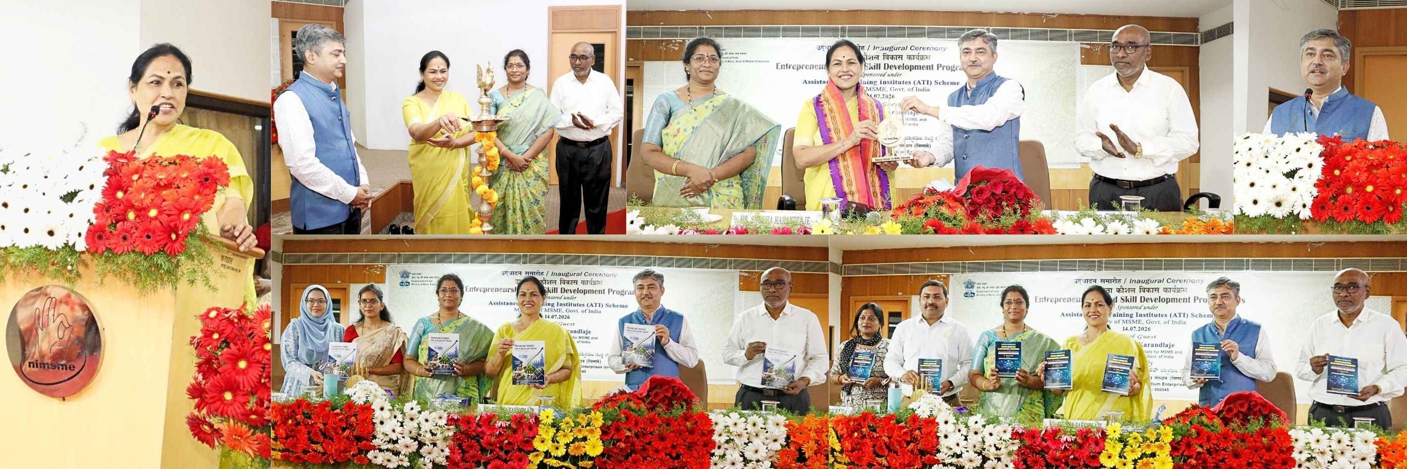 Inauguration of ATI Programmes by Ms. Shobha Karandlaje, Hon'ble Union Minister of State for MSME and Labour & Employment, Govt. of India, on 14 July 2026 at ni-msme, Hyderabad
