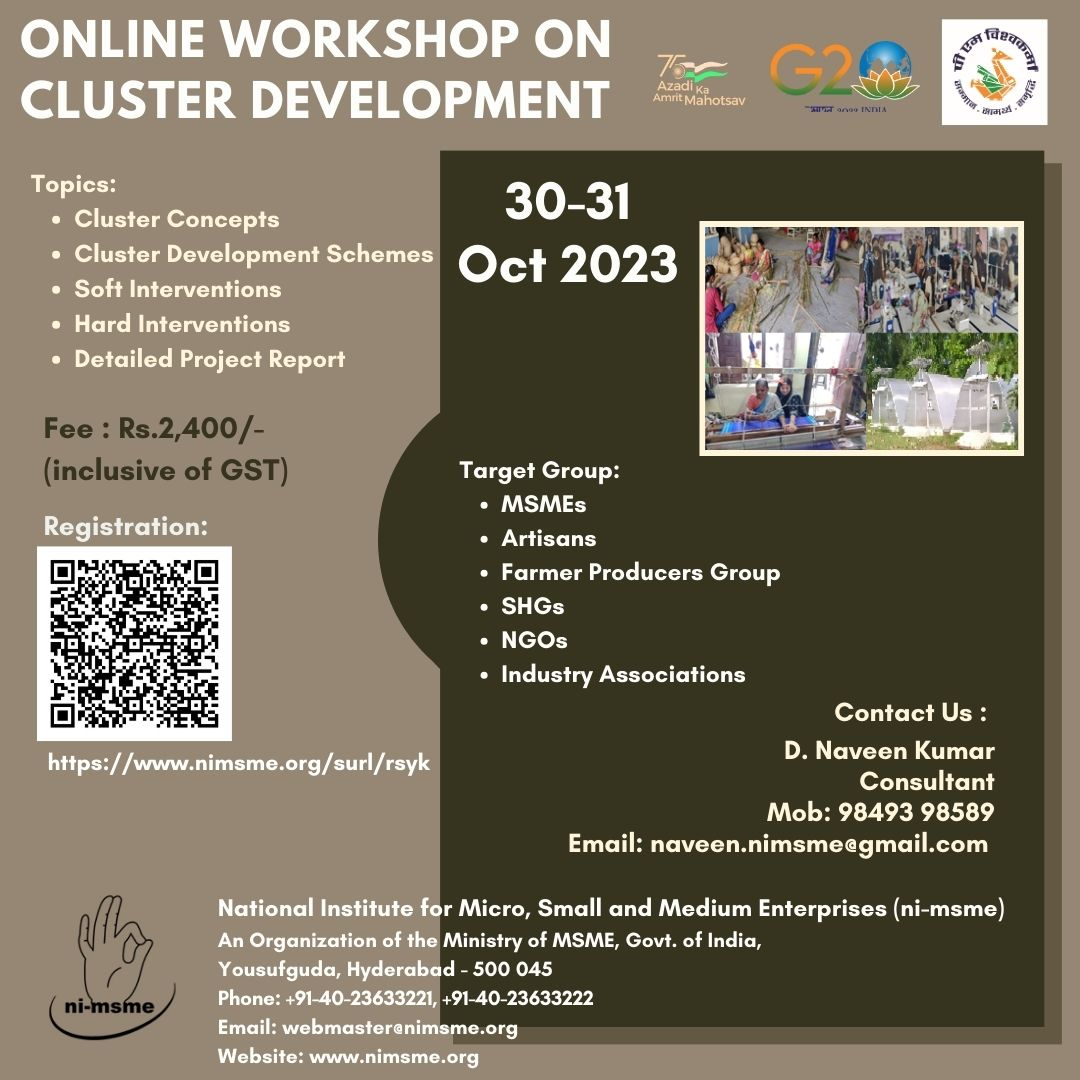 Workshop on Cluster Development | National Institute for Micro, Small ...