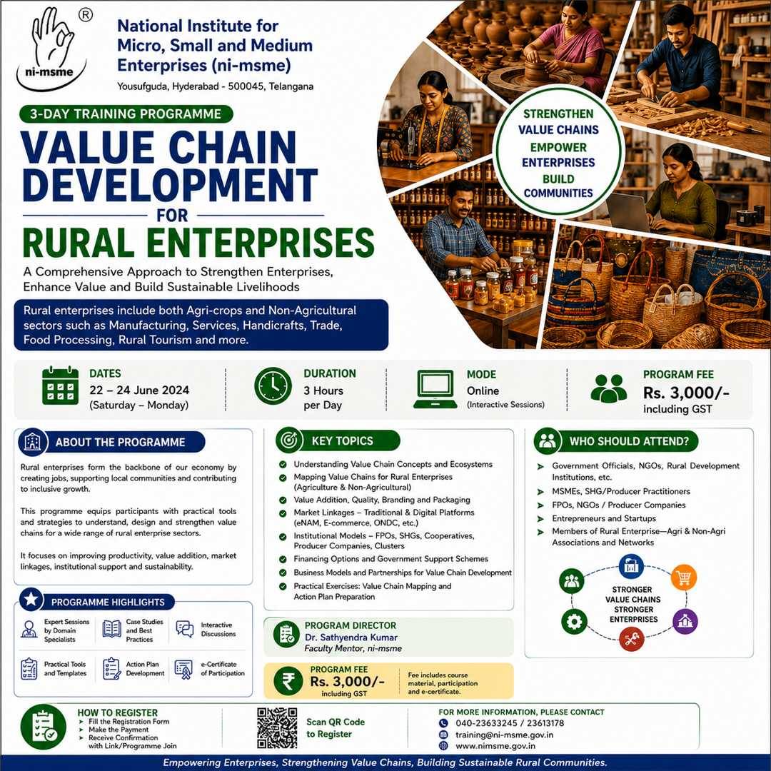 Training Program on  Value Chain Development for Rural Enterprises