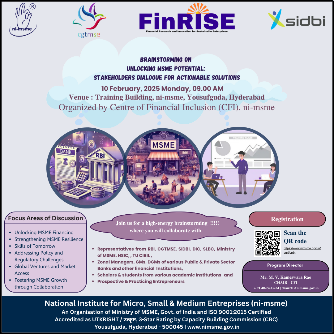 Brainstorming on  Unlocking MSME Potential : Stakeholders Dialogue for Actionable Solutions