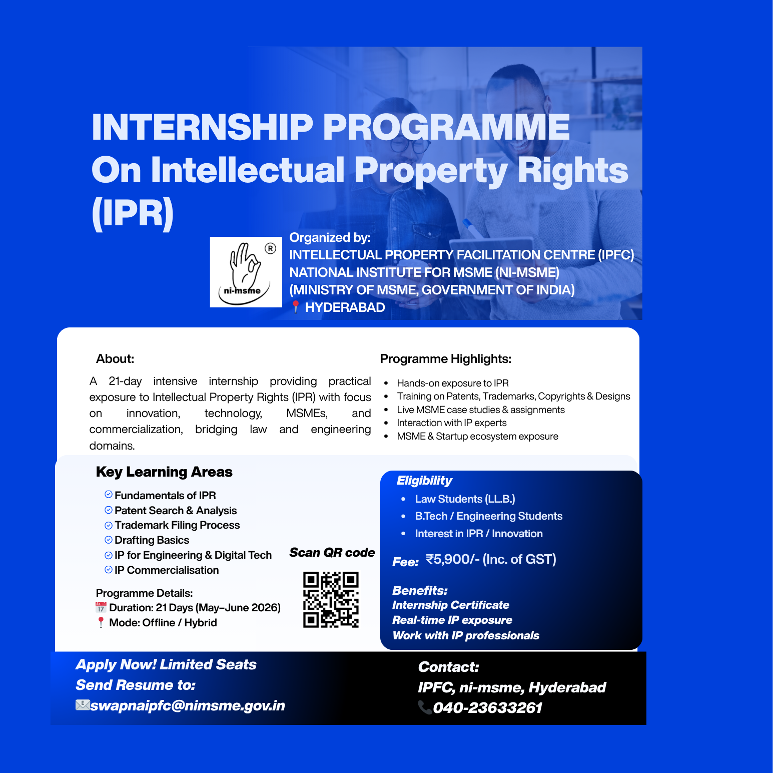 INTERNSHIP PROGRAMME on Intellectual Property Rights (IPR) 