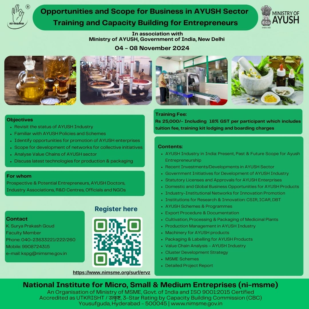 Opportunities and Scope for Business in Ayush Sector Training and ...